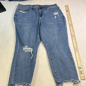 Judy Blue Light Blue Distressed Cropped Jeans